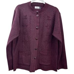 Jon & Anna Knit Sweater Size Medium/Large Button Front Cardigan Stitched Jacket